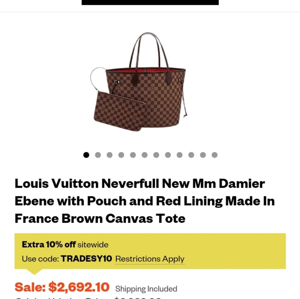 Louis Vuitton Damier Ebene Neverfull MM - Picture 14 of 14
